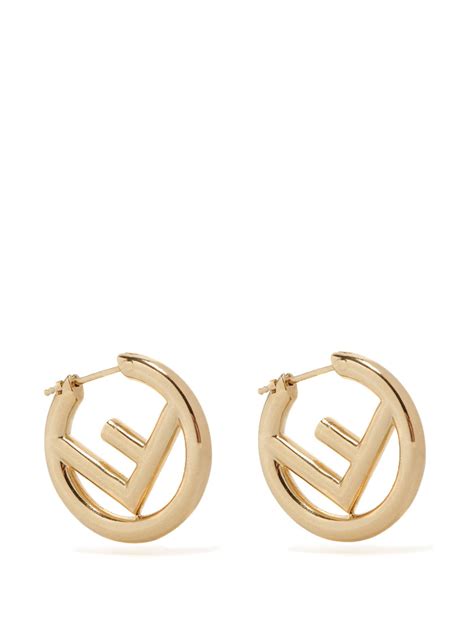 fendi ff earrings small|fendi small hoop earrings.